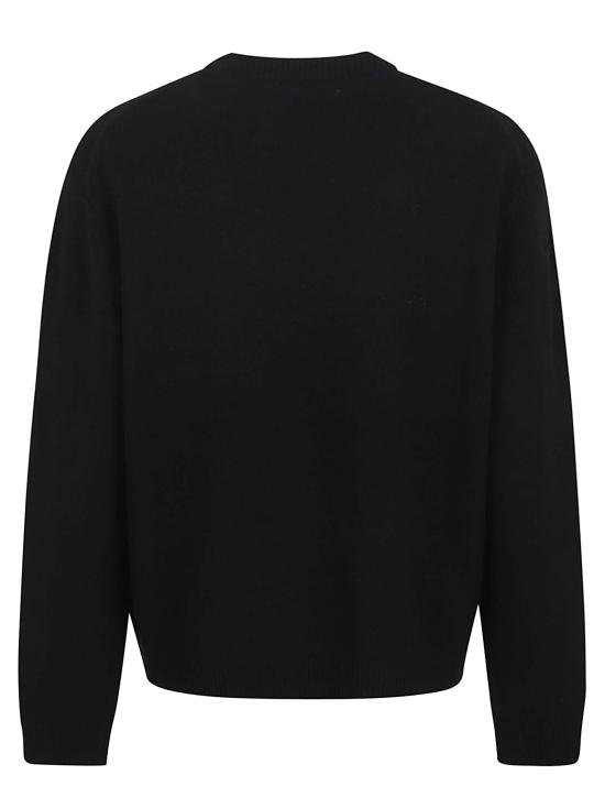 25FW 메종키츠네 폭스 헤드 인타르시아 메리노 스웨터 PM00816KM0329 0391 BLACK GREY MELANGE - MAISON KITSUNE