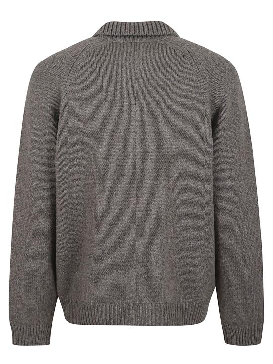 25FW 메종키츠네 컬리지 니트 울 자켓 PM02112KT1150 H131 GREY MELANGE - MAISON KITSUNE