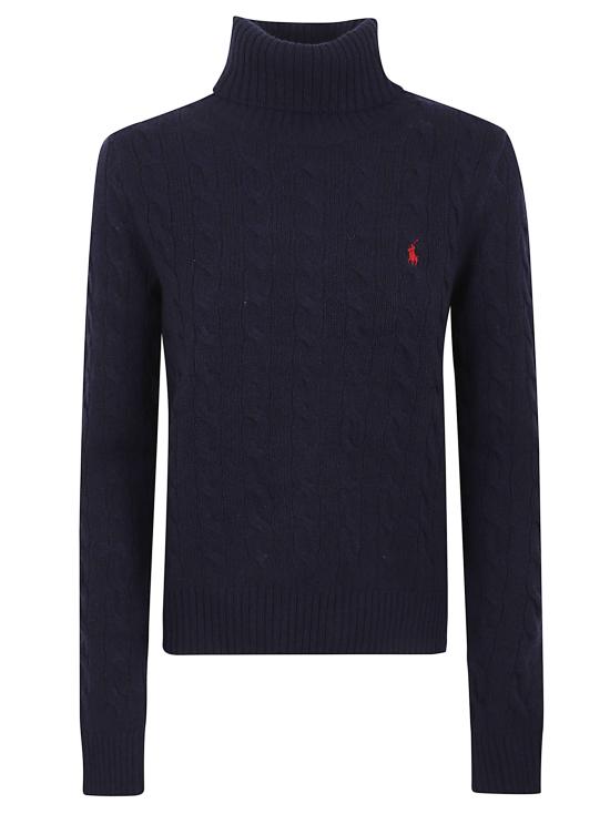 25FW 폴로 랄프로렌 울 캐시미어 케이블 니트 터틀넥 211888686 007 400 BLUE - POLO RALPH LAUREN