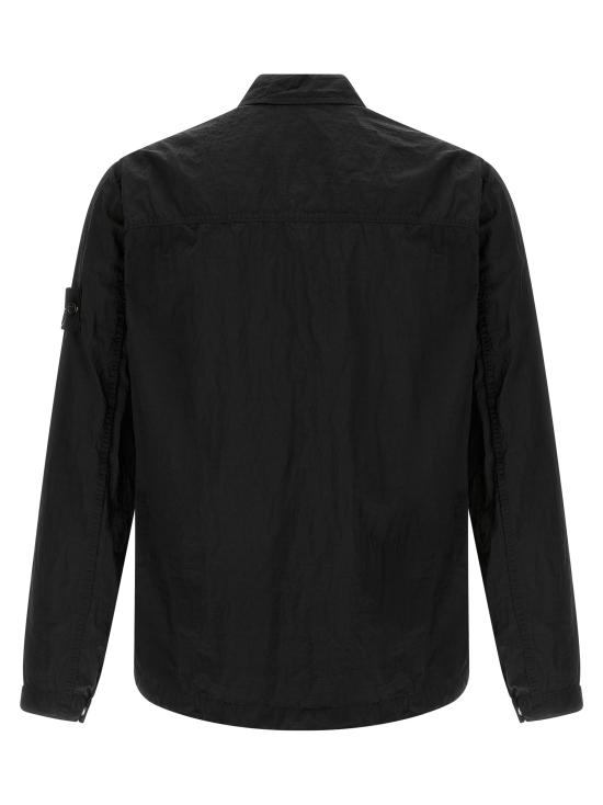 25FW 스톤 아일랜드 나일론 메탈 인 에코닐 리제너레이티드 나일론 가먼트 다이드 오버셔츠 K2S151200031S0019V0029 BLACK DOM - STONE ISLAND