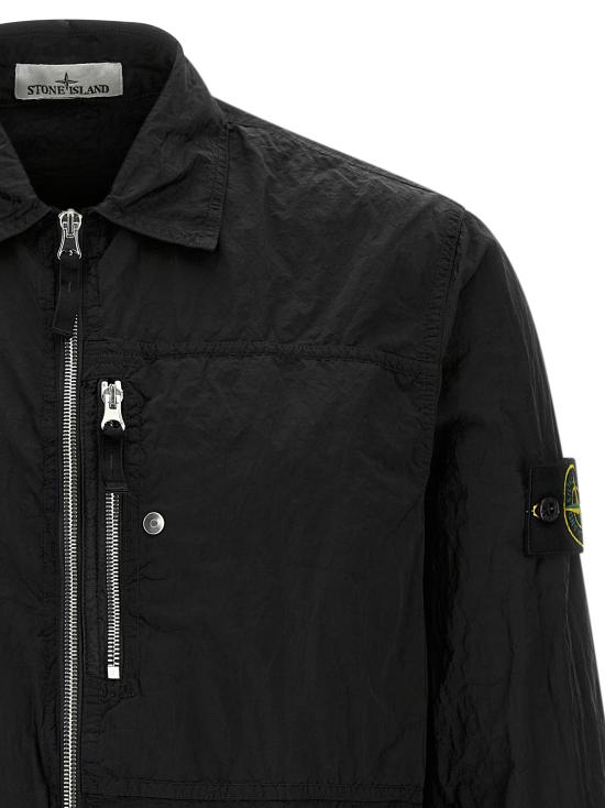 25FW 스톤 아일랜드 나일론 메탈 인 에코닐 리제너레이티드 나일론 가먼트 다이드 오버셔츠 K2S151200031S0019V0029 BLACK DOM - STONE ISLAND