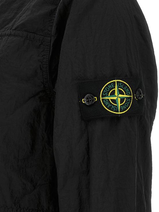 25FW 스톤 아일랜드 나일론 메탈 인 에코닐 리제너레이티드 나일론 가먼트 다이드 오버셔츠 K2S151200031S0019V0029 BLACK DOM - STONE ISLAND