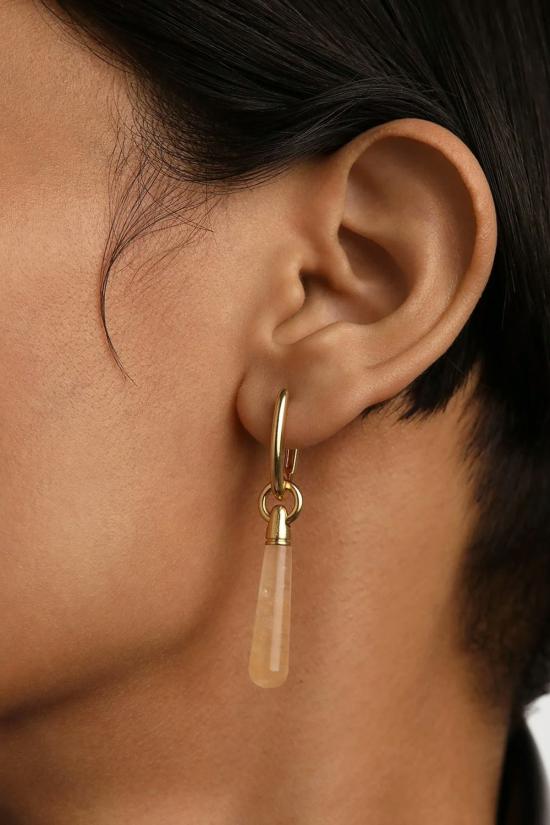  피디파올라 이어링 Pdpaola 옐로우 아벤츄린 라지 주피터 싱글 후프 골드 - PD PAOLA