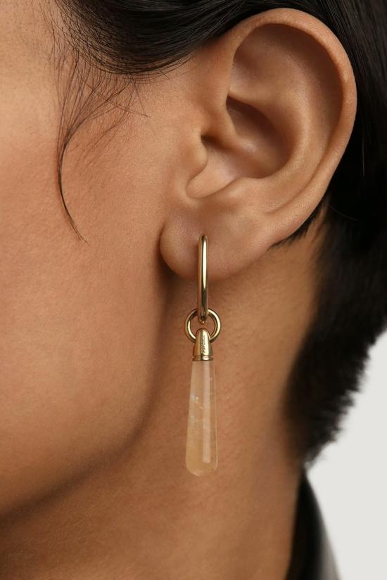  피디파올라 이어링 Pdpaola 옐로우 아벤츄린 라지 주피터 싱글 후프 골드 - PD PAOLA