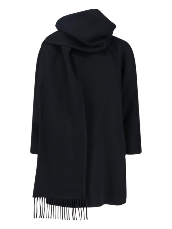 25FW 발렌시아가 프린지 디테일 코트 850604 TTU131000 Black