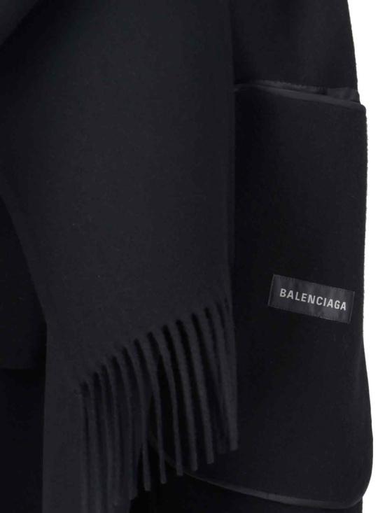 25FW 발렌시아가 프린지 디테일 코트 850604 TTU131000 Black - BALENCIAGA