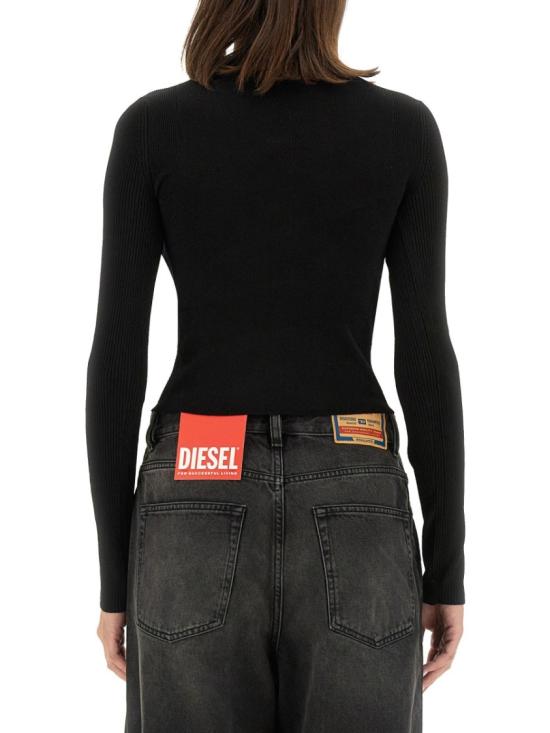  디젤 M-발라리 오발 D 립 니트 비스코스 블렌드 탑 A15328 0DLAX9XX Black - DIESEL
