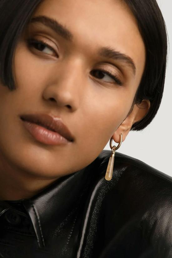  피디파올라 이어링 Pdpaola 옐로우 아벤츄린 라지 주피터 싱글 후프 골드 - PD PAOLA