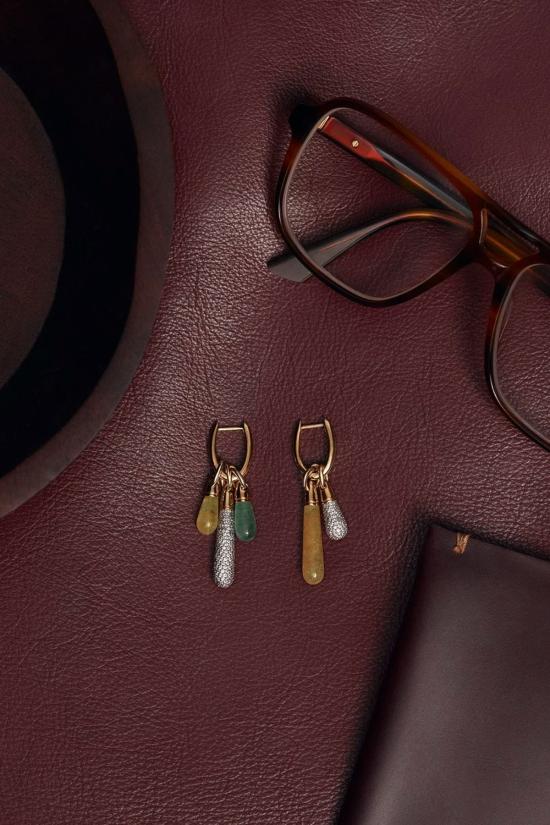  피디파올라 이어링 Pdpaola 옐로우 아벤츄린 라지 주피터 싱글 후프 골드 - PD PAOLA