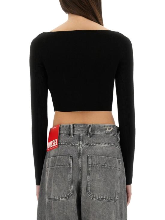 25FW 디젤 M 베라 립 니트 롱슬리브 오프 더 숄더 탑 A14189 0DLAX9XX Black - DIESEL