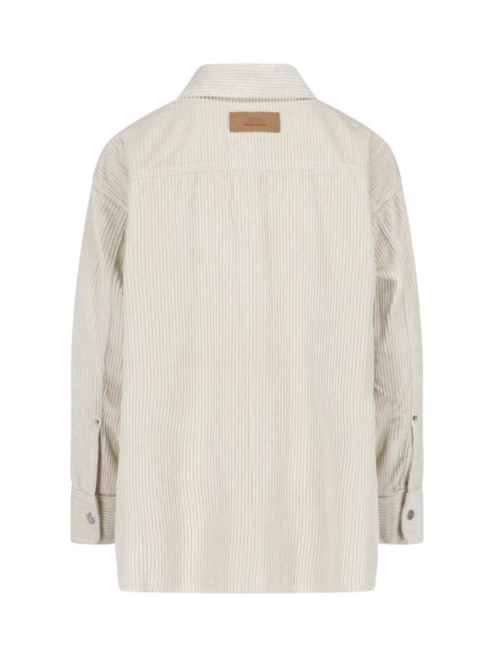 25FW 아미 코듀로이 벨벳 사이드 슬릿 오버셔츠 USH793 CO0131185 White - AMI