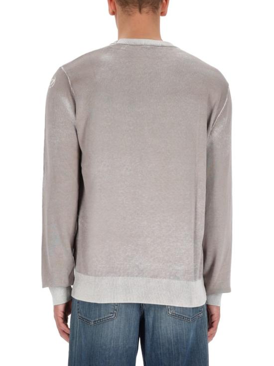 25FW 디젤 리버스 프린트 코튼 스웨터 A11187 0BEAR91L Grey - DIESEL