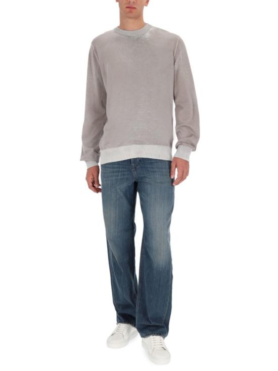 25FW 디젤 리버스 프린트 코튼 스웨터 A11187 0BEAR91L Grey - DIESEL