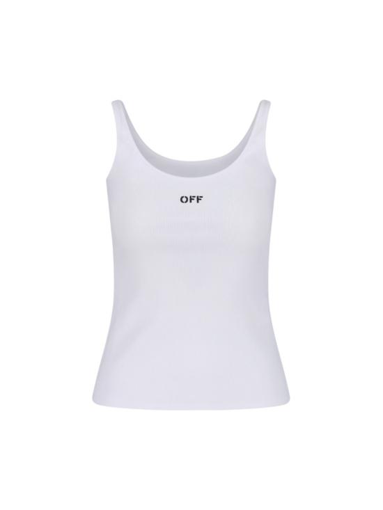 25FW 오프화이트 민소매 티셔츠 OWAD072C99JER0020110 White