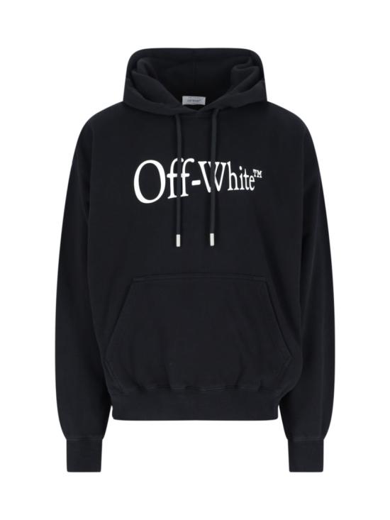 25FW 오프화이트 런 애로우 후드 티셔츠셔츠 OMBB085F25FLE00J1001 Black