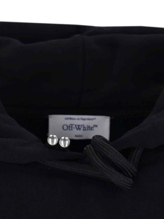 25FW 오프화이트 런 애로우 후드 티셔츠셔츠 OMBB085F25FLE00J1001 Black - OFF WHITE