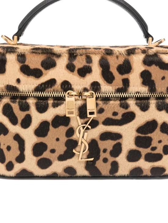25FW 생로랑 가비 포니 헤어 레더 베니티 백 798098 AAE6T 2490 MANTO NATURALE NERO - SAINT LAURENT