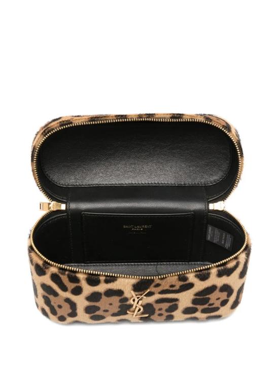 25FW 생로랑 가비 포니 헤어 레더 베니티 백 798098 AAE6T 2490 MANTO NATURALE NERO - SAINT LAURENT
