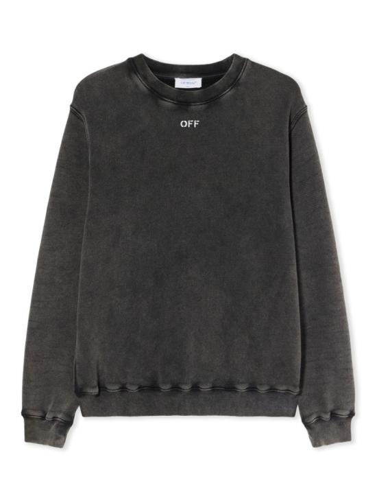 25FW 오프화이트 로고 자수 크루넥 스웨트셔츠 OWBA055 F25FLE0021301 Black