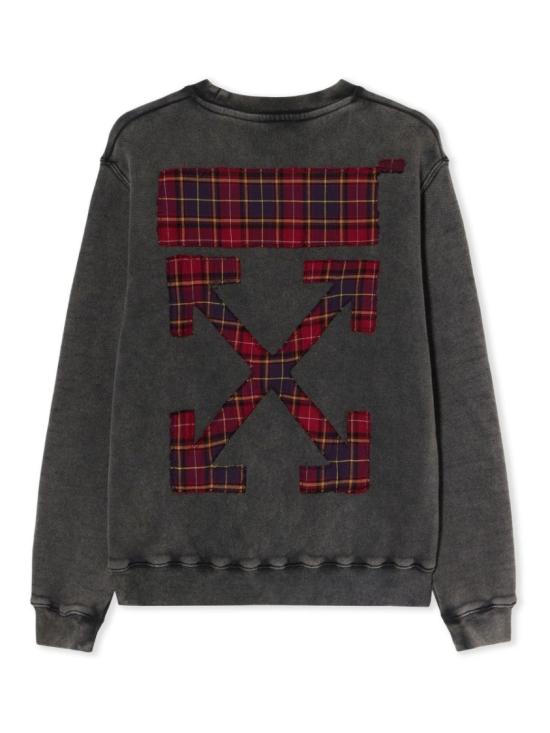 25FW 오프화이트 로고 자수 크루넥 스웨트셔츠 OWBA055 F25FLE0021301 Black - OFF WHITE