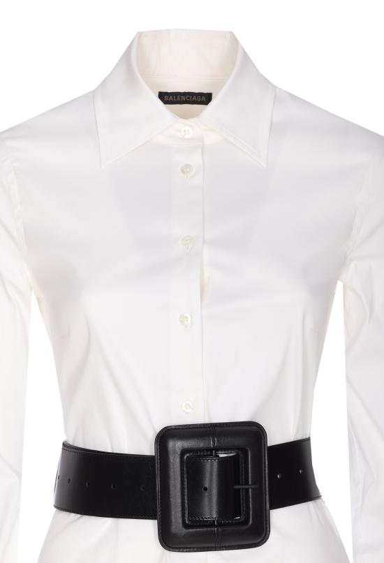 25FW 발렌시아가 미디 원피스 850625 TSM199000 White - BALENCIAGA