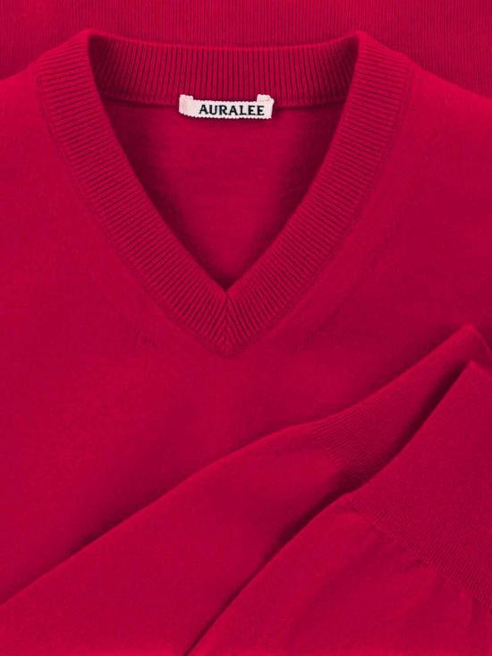 25FW 오라리 스웨터 A25AV02CK RED Red - AURALEE
