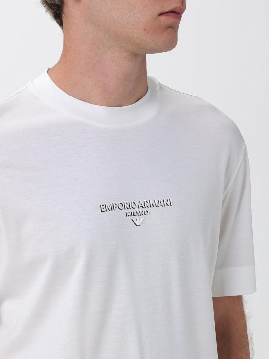 25FW 엠포리오 아르마니 반팔 티셔츠 EM002838AF10761 U0003 White - EMPORIO ARMANI