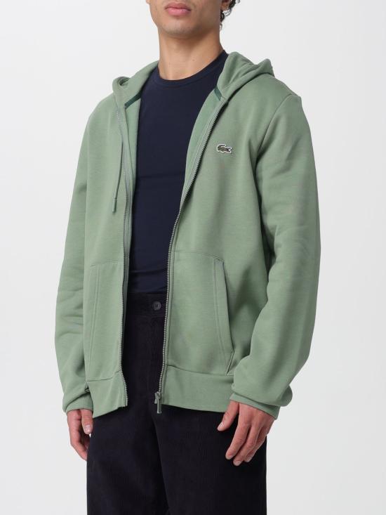 25FW 라코스테 캥거루 포켓 플리스 후드 집업 SH9626 S86 Sage - LACOSTE