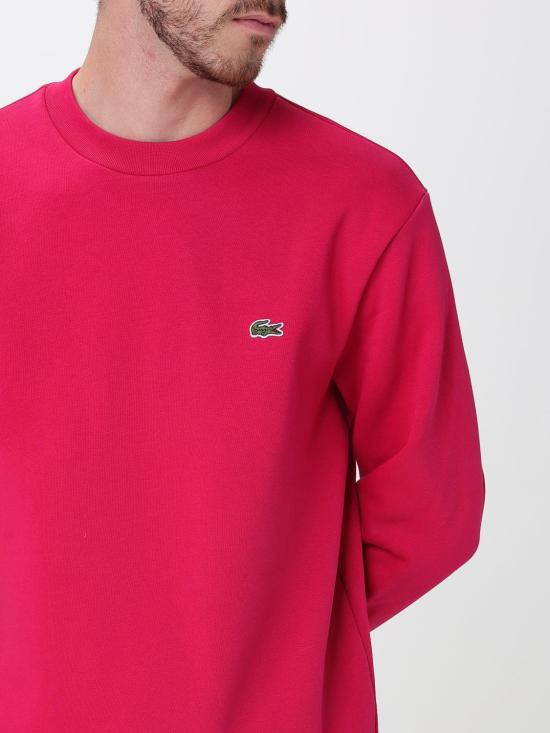 25FW 라코스테 오가닉 브러쉬드 코튼 스웨트셔츠 SH9608 U8X Cherry - LACOSTE