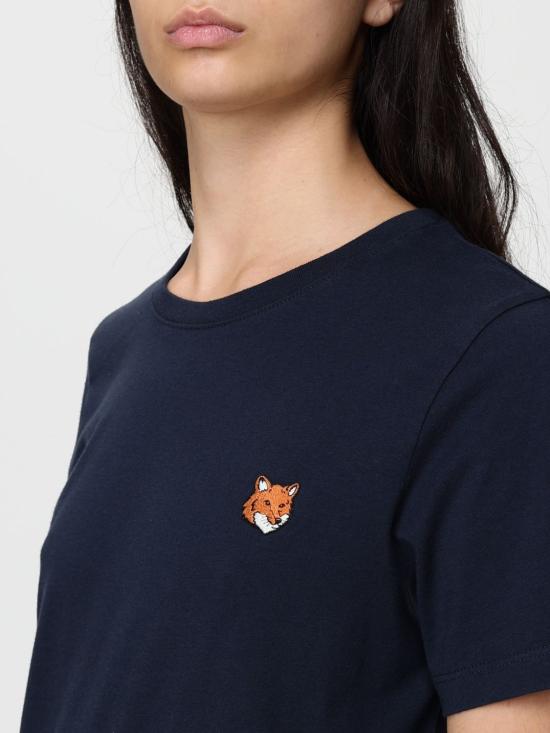 25FW 메종키츠네 폭스 헤드 레귤러 티셔츠 PW00113KJ7026 0413 Blue - MAISON KITSUNE