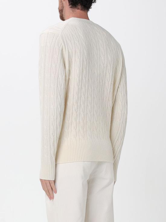 25FW 라코스테 케이블 크루넥 울 니트 AH2924 XFJ Yellow Cream - LACOSTE