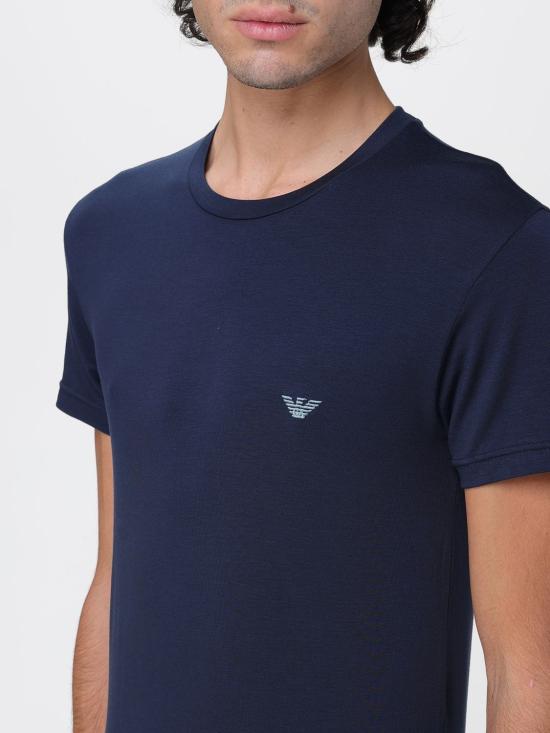 25FW 엠포리오 아르마니 반팔 티셔츠 1119714F526 00135 Marine - EMPORIO ARMANI
