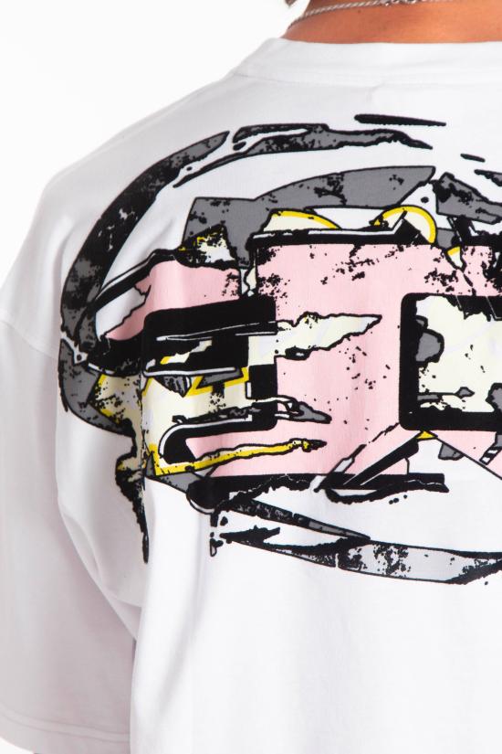 25FW 디젤 반팔 티셔츠 A19552 0PLAT 100 White - DIESEL