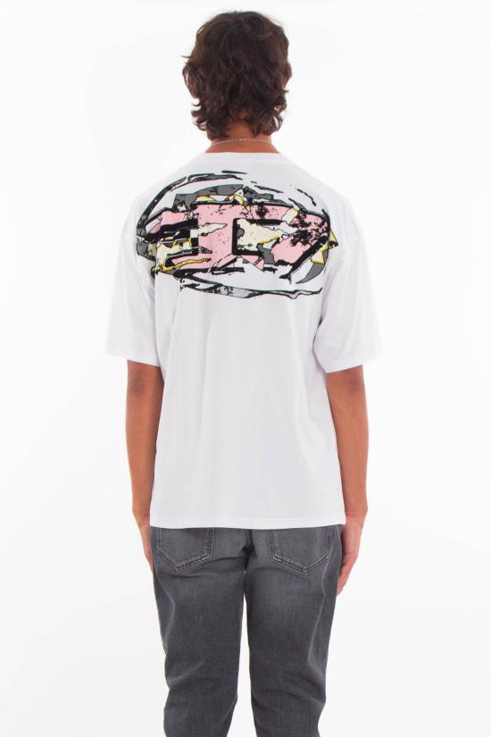 25FW 디젤 반팔 티셔츠 A19552 0PLAT 100 White - DIESEL