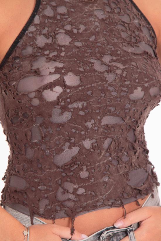 25FW 디젤 민소매 티셔츠 A18523 0IKCK 7FG Brown - DIESEL