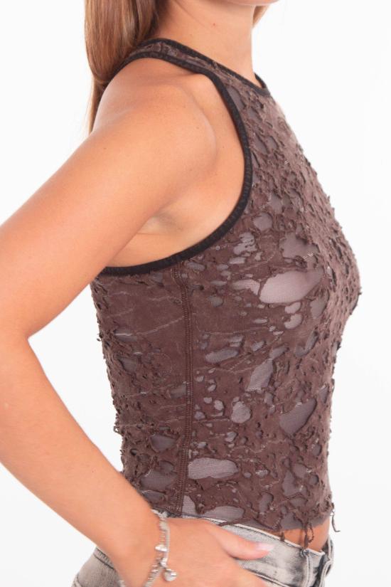 25FW 디젤 민소매 티셔츠 A18523 0IKCK 7FG Brown - DIESEL