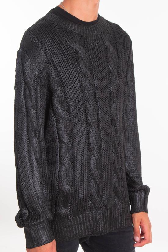 25FW 디젤 K-MICHIU 샤이니 케이블 니트 스웨터  A19187 0NKCP 9XX Black - DIESEL