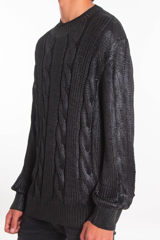 25FW 디젤 K-MICHIU 샤이니 케이블 니트 스웨터  A19187 0NKCP 9XX Black - DIESEL