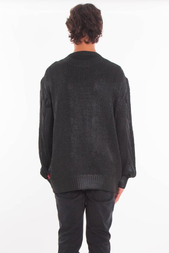 25FW 디젤 K-MICHIU 샤이니 케이블 니트 스웨터  A19187 0NKCP 9XX Black - DIESEL