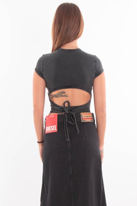 25FW 디젤 T 버니 테일 R1 데님룩 티셔츠 랩 타이즈  A19520 0KIBY 02A Black - DIESEL