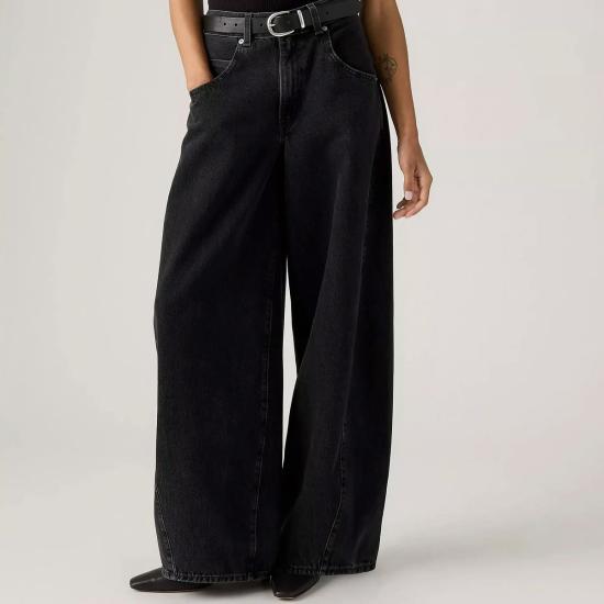  리바이스 데님 팬츠 슈퍼 배기 배럴 오픈 마인드 블랙 진