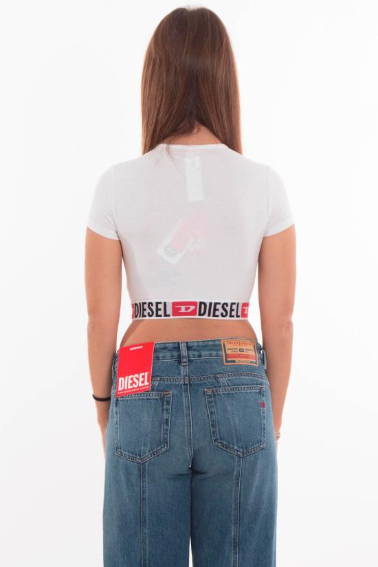 25FW 디젤 반팔 티셔츠 A18273 0NJAP 100 White - DIESEL
