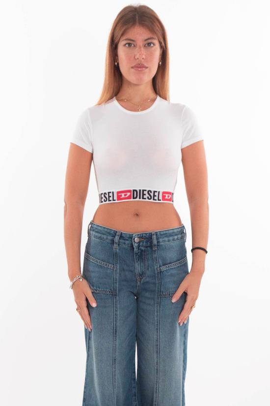 25FW 디젤 반팔 티셔츠 A18273 0NJAP 100 White