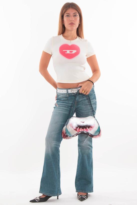 25FW 디젤 반팔 티셔츠 A12836 0SQAD 1AM White - DIESEL