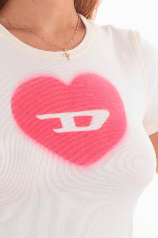 25FW 디젤 반팔 티셔츠 A12836 0SQAD 1AM White - DIESEL