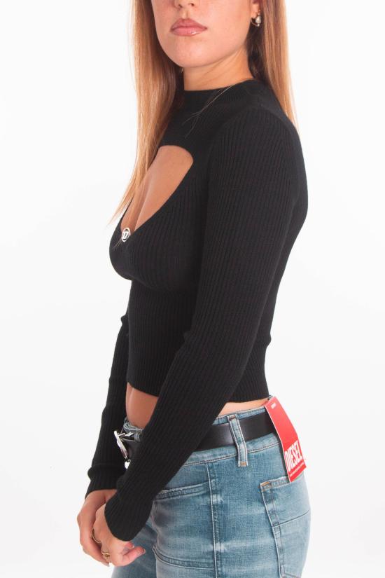 25FW 디젤 M-올리나 립드 울 점퍼 A18904 0PLBF 9XX Black - DIESEL