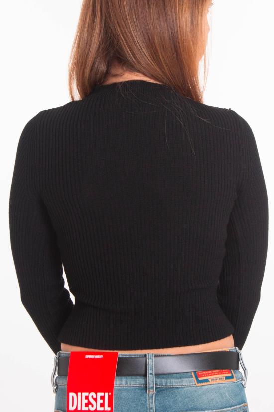 25FW 디젤 M-올리나 립드 울 점퍼 A18904 0PLBF 9XX Black - DIESEL