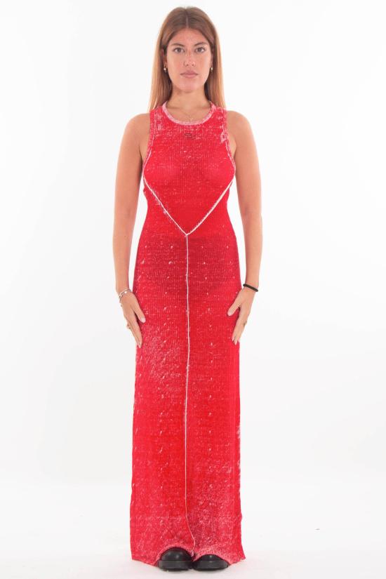 25FW 디젤 롱 원피스 A18881 0IKCL 42A Red