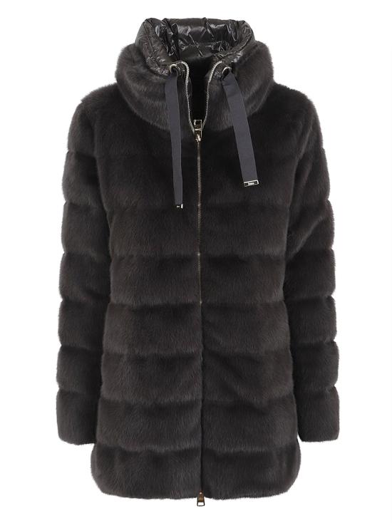 25FW 에르노 레이디 얼터너티브 퍼 & 울트라라이트 나일론 베스트 PI002123D 12630 9480 ANTRACITE GREY - HERNO