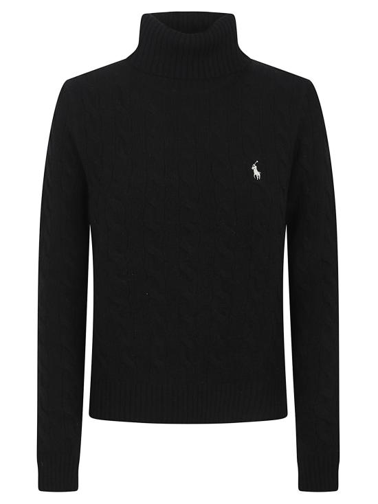 25FW 폴로 랄프로렌 울 캐시미어 케이블 니트 터틀넥 211888686 001 001 BLACK - POLO RALPH LAUREN